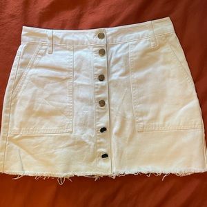 White Denim Skirt